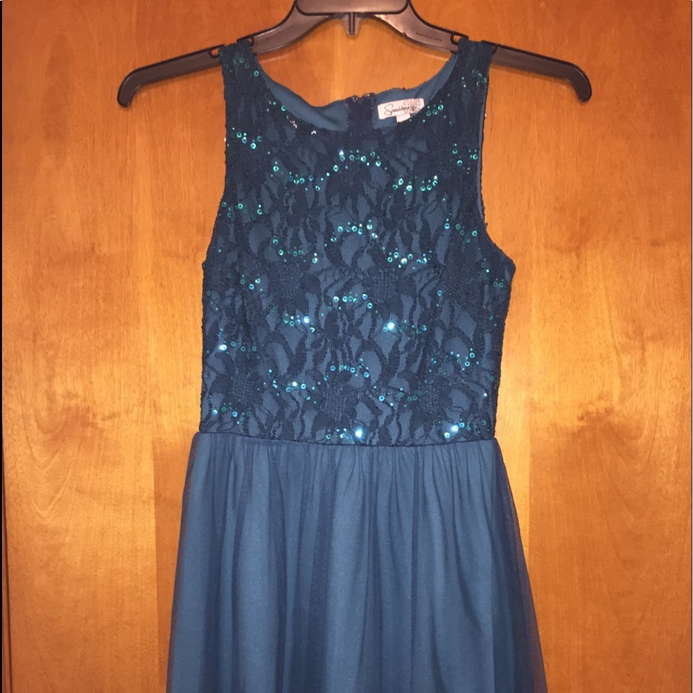 Sparkly Teal Homecoming Dress